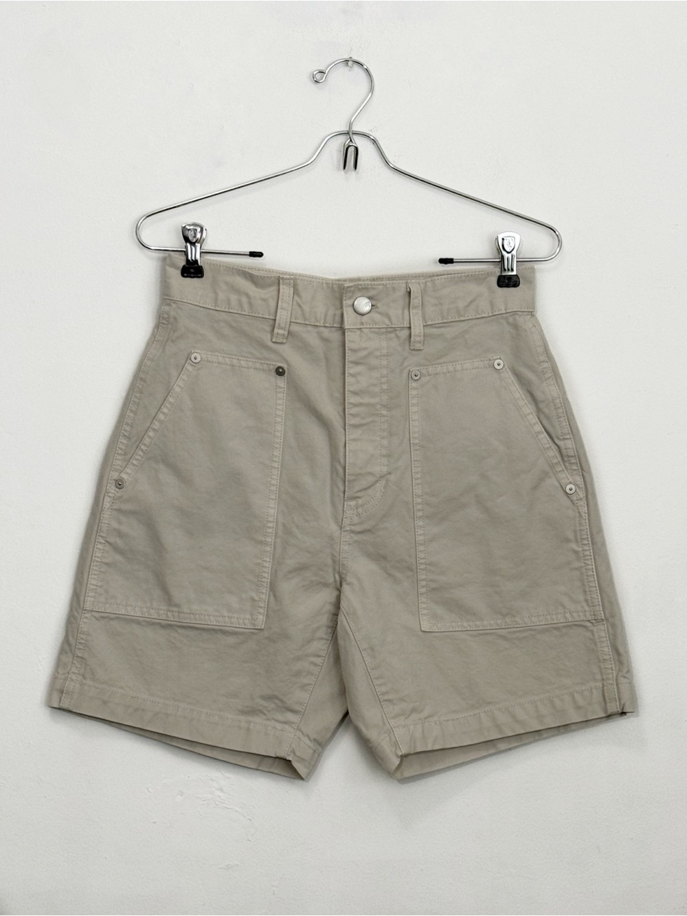 Madewell Carpenter Style Utility High Rise Shorts, Off White size 25 - Picture 3 of 7